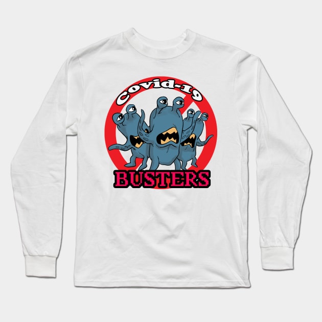 Covid-19 Busters Long Sleeve T-Shirt by BABA KING EVENTS MANAGEMENT